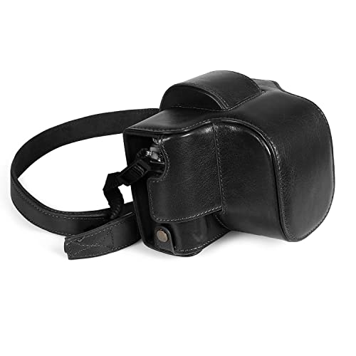 MegaGear Ever Ready Echtleder-Kameratasche kompatibel mit Nikon Z fc (16-50 mm) (Black), MG2010, Schwarz von MegaGear