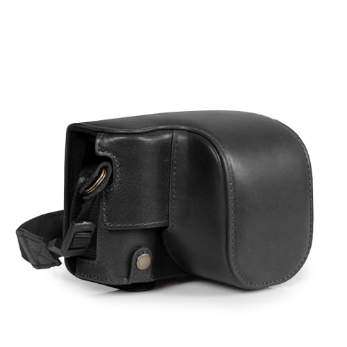 MegaGear Kameratasche aus echtem Leder für Fujifilm X100VI – stilvoll und schützend (Schwarz) von MegaGear