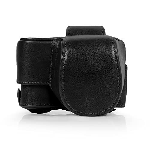 MegaGear MG2006 Ever Ready Genuine Leather Camera Case Compatible with Sony ZV-E10(16-50mm) (Black) von MegaGear