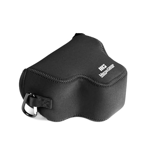 MegaGear Neopren-Kameratasche für Canon EOS R100 (18–45 mm) – stilvolle und schützende Tasche für Digitale Fotografie (Schwarz) von MegaGear