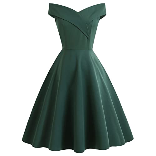 MeiLyviba Kleider Damen Vintage Cocktailkleid 50er 60er Jahre Kleid Retro Kleider Petticoat Kleid Hepburn Kostüm Hepburn Stil Rockabilly Neckholder 1950Er Abendkleider von MeiLyviba