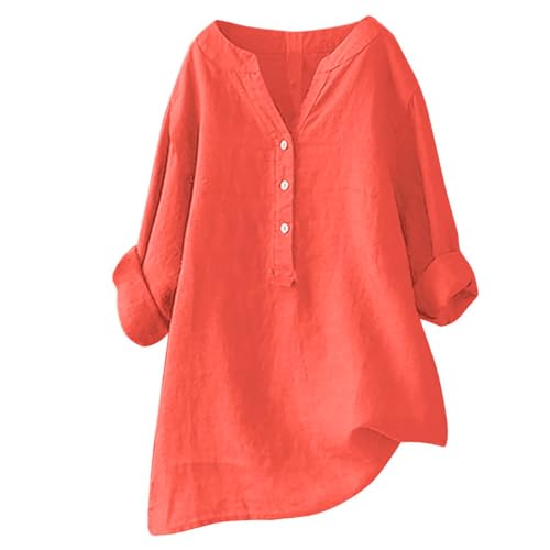 MeiLyviba Musselin Bluse Damen, Leinenbluse Damen Sommer Langarm Große Größen Hemdbluse Blusenkleid Leinen Elegant Weiß Longbluse Blusenshirt Bügelfrei Schwarz Mittelalter Tuniken Damenblusen von MeiLyviba