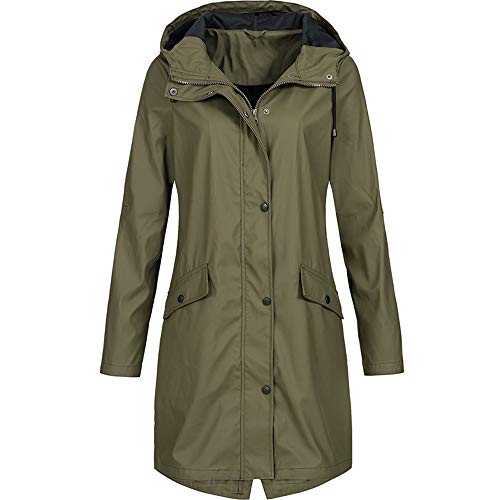 Regenjacke Damen Regenmante Windjacke Atmungsaktiv Wasserdicht Jacke Winddicht Outdoorjacke Übergangsjacke Dünn Frauen Mantel Sommer Mit Kapuze Lang Reg Windbreake Leicht ReißVerschluss mit Kapuze von MeiLyviba