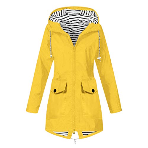 Regenjacke Damen Regenmante Windjacke Atmungsaktiv Wasserdicht Jacke Winddicht Outdoorjacke Übergangsjacke Dünn Frauen Mantel Sommer Mit Kapuze Lang Reg Windbreake Leicht ReißVerschluss mit Kapuze von MeiLyviba