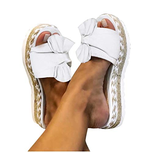 Sandalen Damen Sommer Flip Flops Cute Sandaletten Offene Flache Lässige Blumen Flache Hohl Pantoletten Keilsandalen Sandaletten römisch atmungsaktiv Schuhe Elegante Freizeit Mode Outdoor flache von MeiLyviba