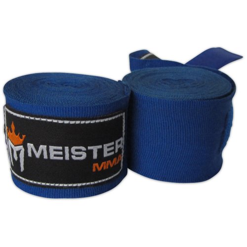 Meister 457cm elastische Baumwoll Handwickel für MMA & Boxen 1 Paar - Blau von Meister