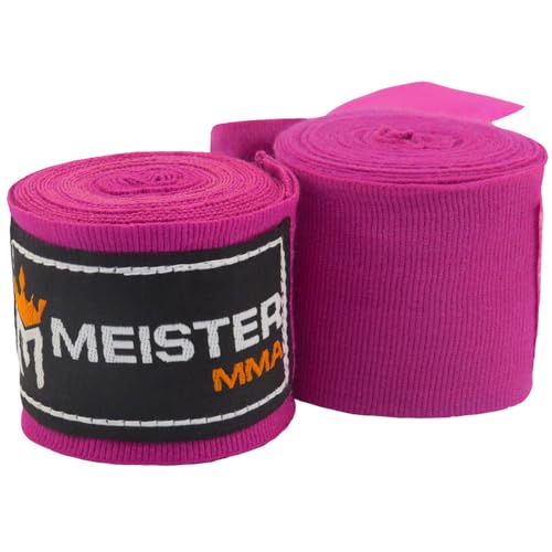 Meister Junior 274cm elastische Handbandagen für MMA & Boxen, 1 Paar - Lila von Meister