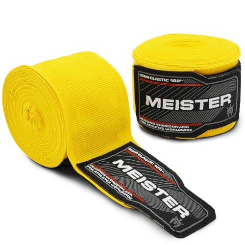 Meister 457cm elastische Baumwoll Handwickel für MMA & Boxen 1 Paar - Gelb von Meister