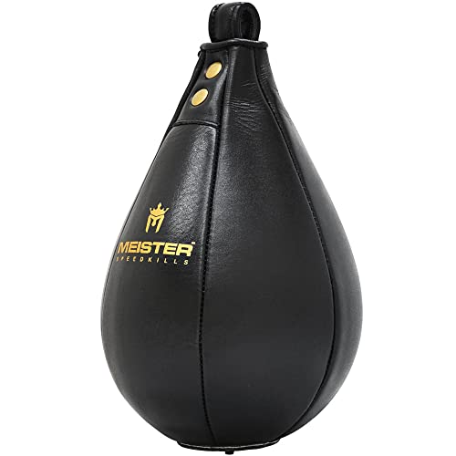Meister SpeedKills Speedbag aus Leder mit Leichter Latexblase, Schwarz, Größe L (26,7 x 17,8 cm) von Meister