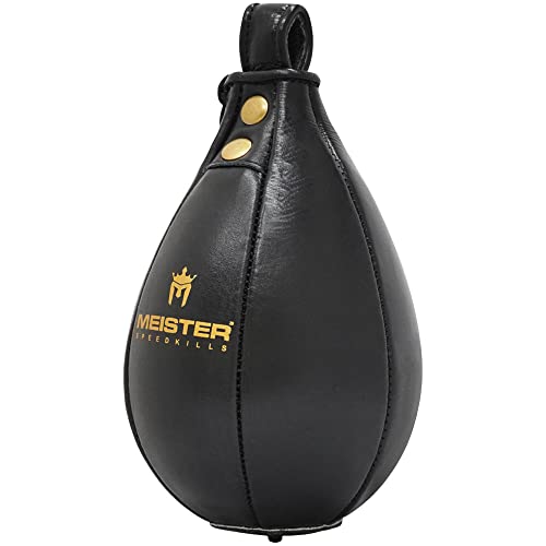 Meister SpeedKills Speedbag aus Leder mit Leichter Latexblase, klein, 19,1 x 12,7 cm, Schwarz von Meister
