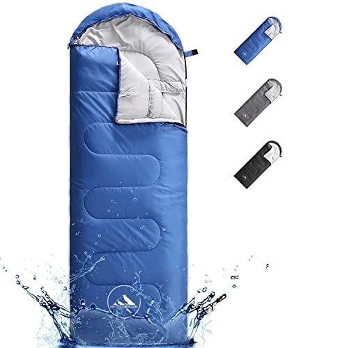 Hikemeister® Mumien Schlafsack Deckenschlafsack mit Kopfteil 220x75 cm 950 g, Farbe:Blau von Meisterhome