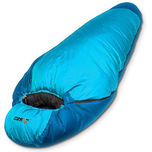 Aven Peak Schlafsack 230 cm - Hochleistungs Mumienschlafsack - koppelbar - warm - für bis zu -32 Grad - blau - Partnerschlafsack - Camping - Winterschlafsack von Melan-Store