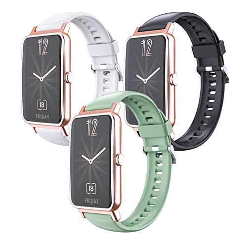 3 Stück Sport Armband für Huawei Watch Fit Mini, Weiche Silikon Ersatz Armband Kompatibel mit Huawei Watch Fit Mini für Männer und Frauen (3PCS-C) von Menglo