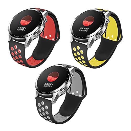 3 Stück Sport Armband für Xiaomi Mi Watch/Xiaomi Watch S1 / Watch S1 Active, Weiche Silikon Ersatz Armband Kompatibel mit Xiaomi Mi Watch/Xiaomi Watch S1 / Watch S1 Active für Männer und Frauen (D) von Menglo