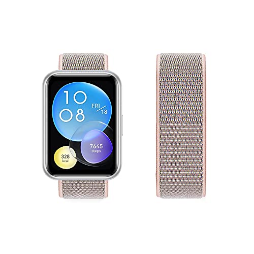 Kompatibel mit Huawei Watch Fit 2 Armband Nylon Sport Loop Uhrenarmbänder für Huawei Watch Fit 2 Fabric Stoff Verstellbares Atmungsaktives Ersatzarmband für Huawei Watch Fit 2 (Schlick,fit2) von Menglo