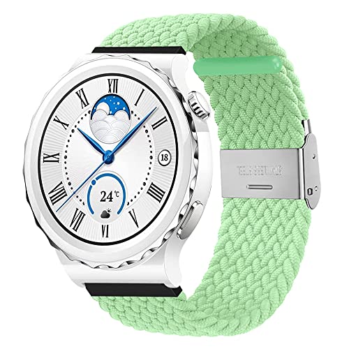 Nylon Armband Kompatibel mit Huawei Watch GT3 Pro 43mm Armband Stoff Sport Uhrenarmbänder für Huawei Watch GT3 Pro 43mm Nylon Geflochten mit Metallschnalle Ersatzarmband (Matcha,20mm) von Menglo