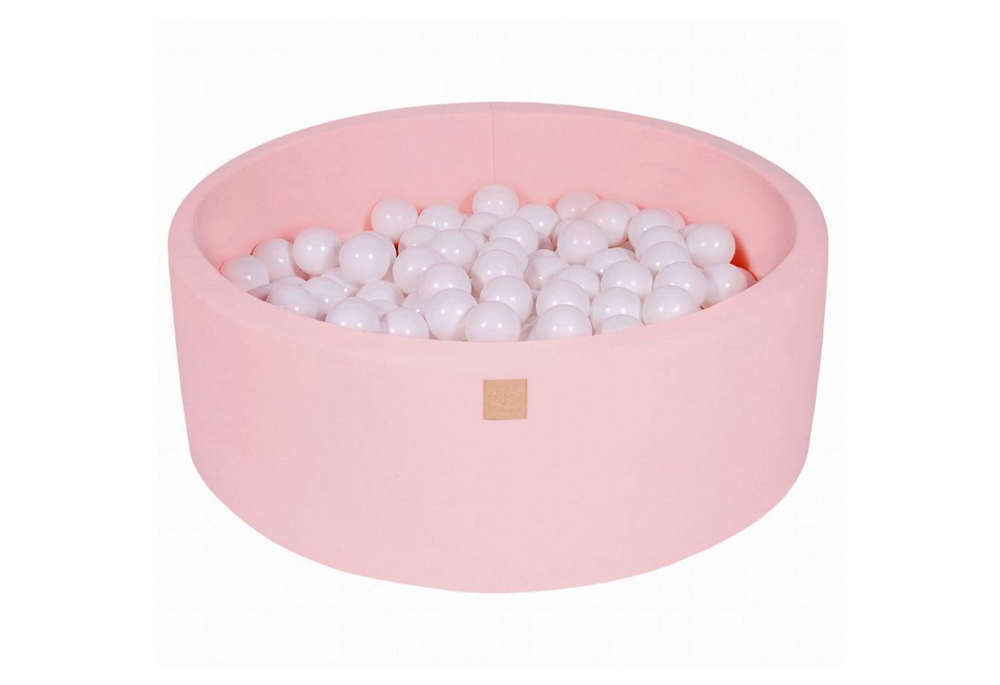 MeowBaby Bällebad Bällebad für Kinder und Babys - Cotton Light Pink - Bällchenbad, (Bällebad mit 200 Bällen), Rundes Kugelbad 90x30cm mit 200 Bunten Bällen, waschbarer Bezug von MeowBaby