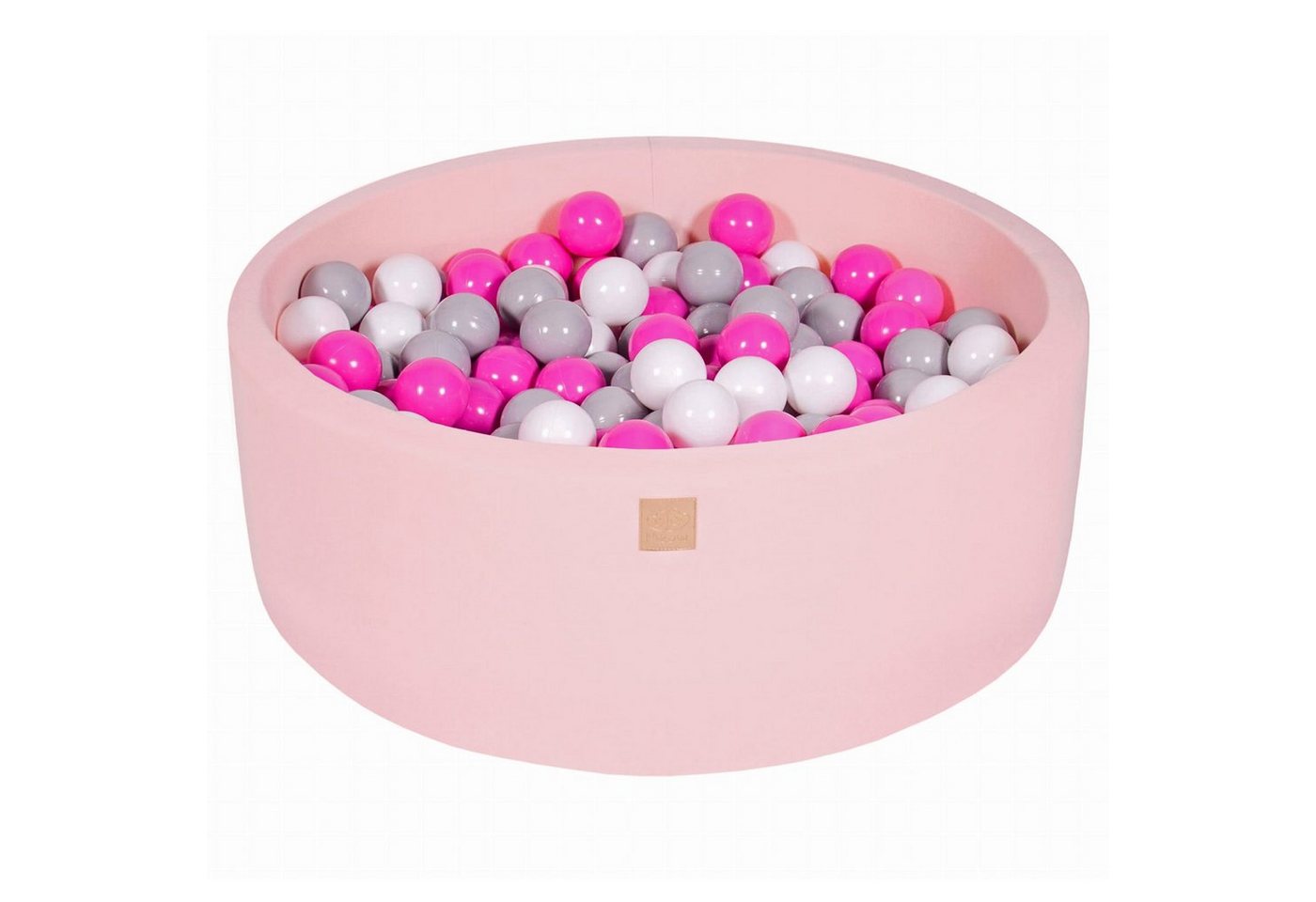 MeowBaby Bällebad Bällebad für Kinder und Babys - Cotton Light Pink - Bällchenbad, (Bällebad mit 200 Bällen), Rundes Kugelbad 90x30cm mit 200 Bunten Bällen, waschbarer Bezug von MeowBaby