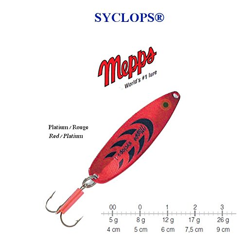 Mepps Syclops, große Auswahl an Gewichten und Farben, Platium Rouge, 1 / 12 g / 6 cm von Mepps