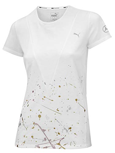 Mercedes-Benz Collection Funktionsshirt Damen, weiß mit Metallic-Muster, Puma von Mercedes-Benz