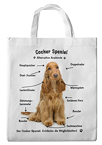 Merchandise for Fans Einkaufstasche - 38 x 42 cm - Motiv: Alternative Anatomie Cocker Spaniel 02 von Merchandise for Fans