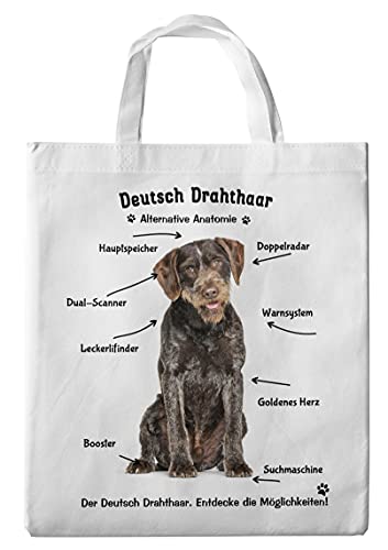 Merchandise for Fans Einkaufstasche - 38 x 42 cm - Motiv: Alternative Anatomie Deutsch Drahthaar 01 von Merchandise for Fans