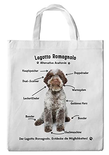 Merchandise for Fans Einkaufstasche - 38 x 42 cm - Motiv: Alternative Anatomie Lagotto Romagnolo 01 von Merchandise for Fans