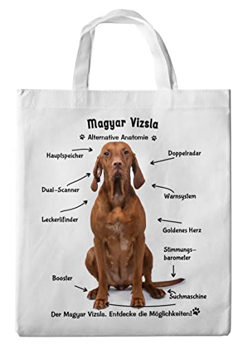 Merchandise for Fans Einkaufstasche - 38 x 42 cm - Motiv: Alternative Anatomie Magyar Vizsla 01 von Merchandise for Fans