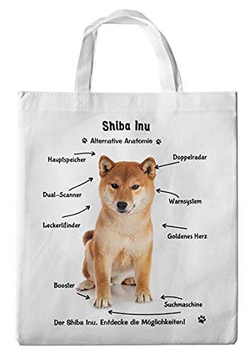 Merchandise for Fans Einkaufstasche - 38 x 42 cm - Motiv: Alternative Anatomie Shiba Inu 03 von Merchandise for Fans