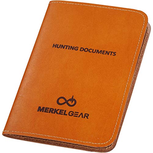 Merkel Gear Jagdscheinetui Hunting Documents aus hochwertigem Lederfaserstoff Braun von Merkel Gear