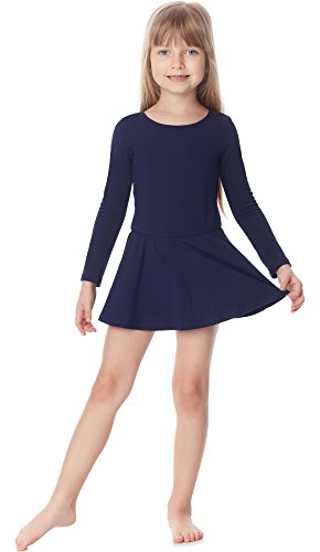 Merry Style Mädchen Body mit Rock Balletkleid Langarm MS10-138 (Dunkelblau, 128) von Merry Style