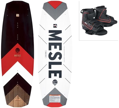 Mesle Wakeboard Set Pilot mit Fuse Bindung, Progressive Rocker, Slider Base, für Fortgeschrittene und Profis, für Cable und Boot, Längen 134 cm, 138 cm, 142cm von Mesle