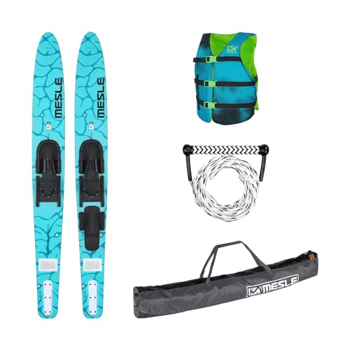 Mesle Wasser-Ski Set Strato 170 cm mit Weste Sportsman + Leine Combo + Tasche Universal, Anfänger und Fortgeschrittene Combo-Ski für Erwachsene von Mesle