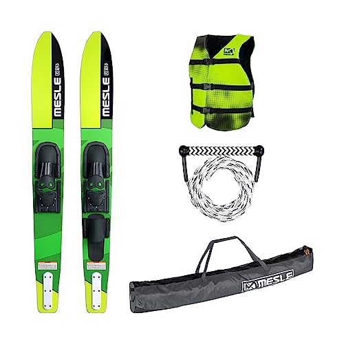 Mesle Wasser-Ski Set XPlore 157 cm mit Weste Sportsman + Leine Combo + Tasche Universal, Anfänger und Fortgeschrittene Combo-Ski Ausrüstung für Jugendliche und Erwachsene von Mesle