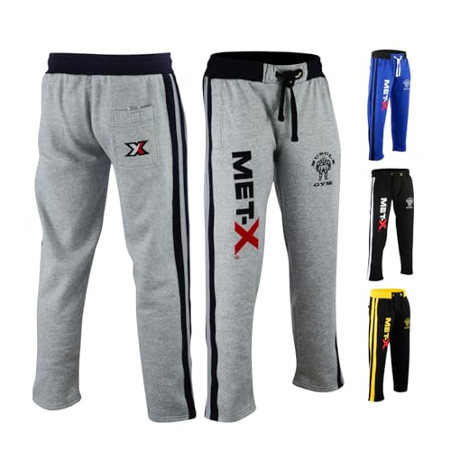 Vlies Herrensporthose, Unterteil eines Trainingsanzugs zum Joggen, für übungen, zum Fitness oder Boxen MMA, Sweatgymnastikhose aus Vlies, MX MW, grau XXL grau von Met-X