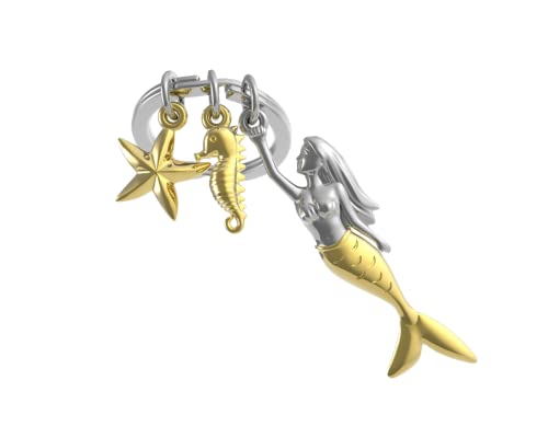 Meta[l]morphose Meerjungfrau Schlüsselanhänger mit Seestern und Seepferdchen von Meta[l]morphose