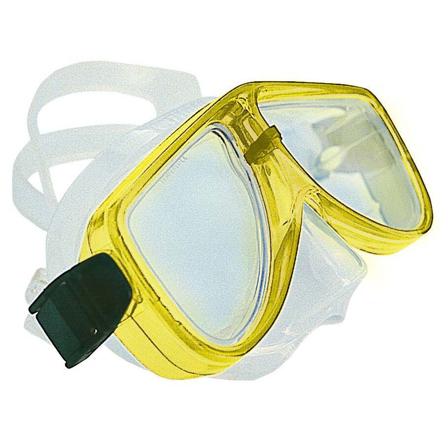 Metalsub Lince Spearfishing Mask Durchsichtig,Gelb von Metalsub