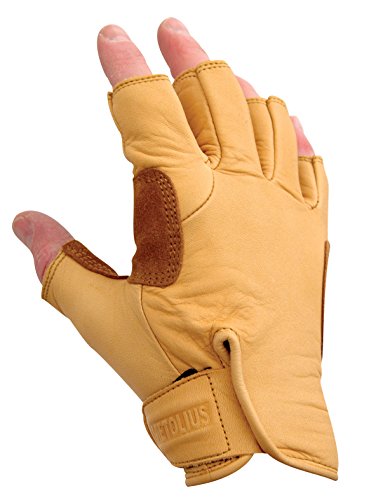 Metolius Climbing Gloves Braun - Verstärkte robuste Leder Kletter Handschuhe, Größe M - Farbe Natural von Metolius