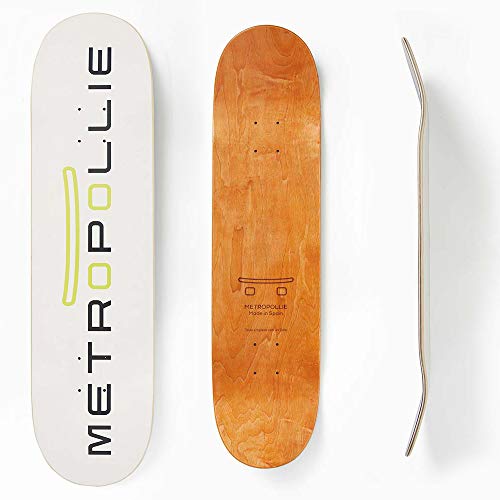 Metropollie Weißes Skateboard, Skateboard, für Kinder, Mädchen, Teenager, Erwachsene, Anfänger, 7-lagig, 100 % kanadisches Ahornholz, Hard Rock von Metropollie