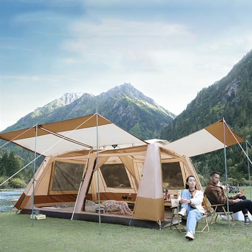 Tragbares Faltbares Zelt, Vollautomatisches Outdoor-Zelt, Wasserdichtes, Schattiges Familienzelt, 360°-Panoramablick, Für Outdoor-Wanderungen, Reisen, Camping von MiBoce