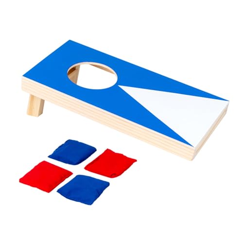 Cornhole Set, Holz, Mini Desktop Cornhole Set, Tragbares Corn Hole Brettspielset, Inklusive Zusammenklappbarem Brett und 4 Taschen für Camping Im Garten, Hinterhof, Strand von MiOYOOW