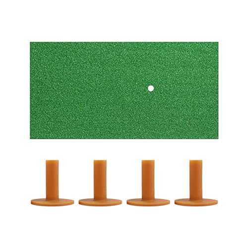 Golf Schlagmatte, Golf Übungsmatten mit 4 Golf Tees, Golf Driving Range Matte für Outdoor Indoor Übungen von MiOYOOW