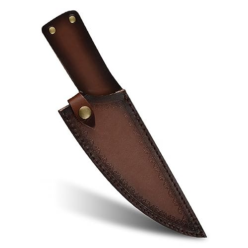 MiOYOOW Messerscheide aus Leder 20,3 cm Messerkopfscheide Leder Messer Scheide mit Gürtelschlaufe für Camping Jagd von MiOYOOW