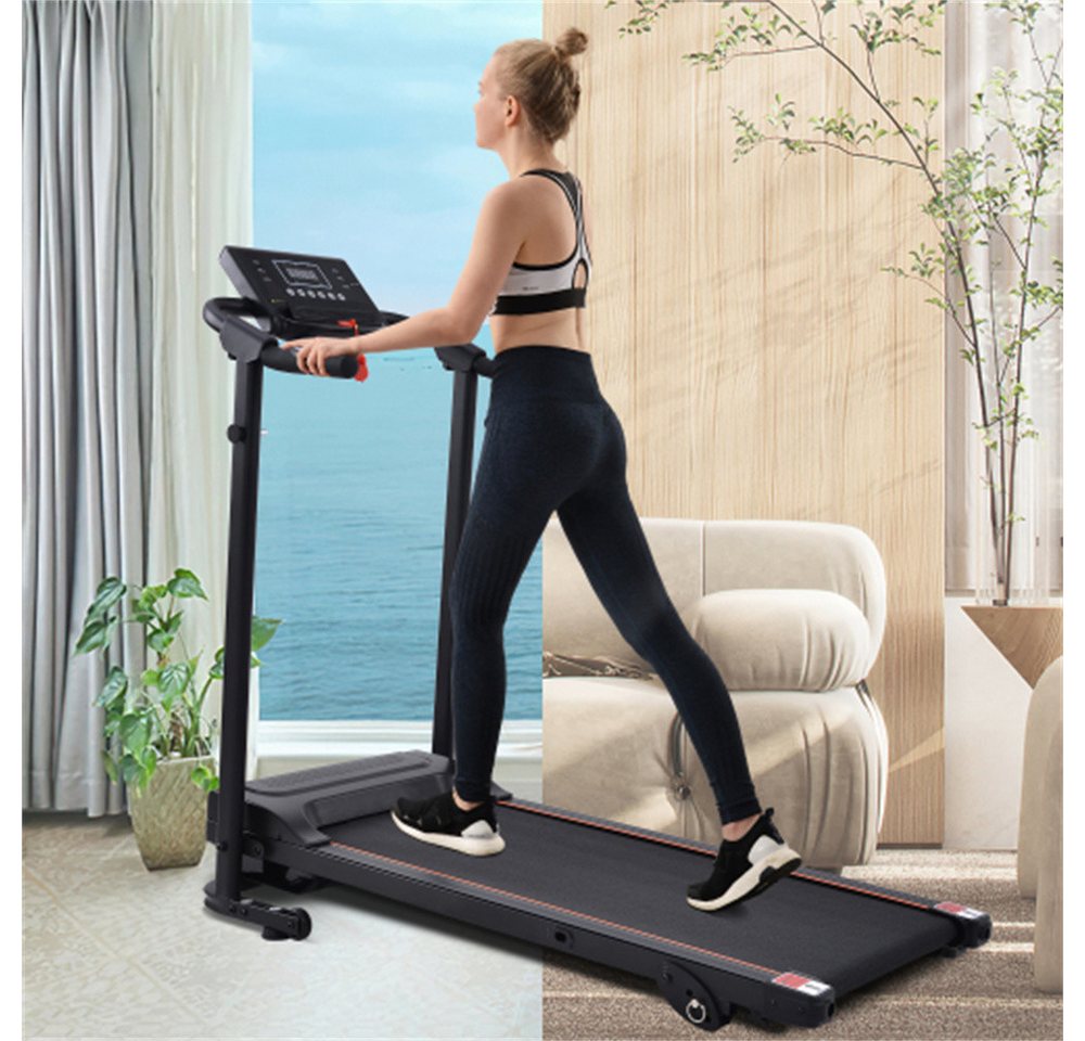 Mia&Coco Laufband Fitness Treadmill with LED Display 1-12 KM/H 12 Programs Phone Holder, Mit LED-Anzeige von Mia&Coco