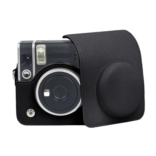 Kameratasche aus PU-Leder, Aufbewahrungstasche mit verstellbarem Gurt, Kamera-Schultertasche, kratzfest, für Mini 40, stilvolle und funktionale Kameratasche für Mini40, Schwarz von Miaelle