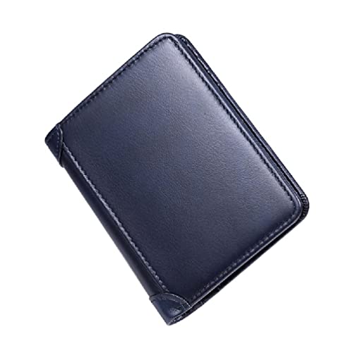 Miaelle RFID-blockierende Brieftasche, Vintage-Tasche, Kreditkartenhalter, multifunktional, Reise-Münzgeldbörse, Karten, Organizer, Geschenk für Herren, RFID-blockierender Kartenhalter, blau von Miaelle