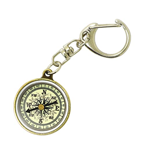 Tragbarer Kompass, Retro-Taschenkompass, Schlüsselanhänger, leichter Mini-Kompass, Schlüsselanhänger, Geschenk für Camping, Orientierung, Wandern, Taschenkompass für Damen und Herren, Wandern, von Miaelle