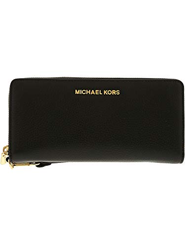 Michael Kors Jet Set Travel Continental Leather Wallet/Wristlet - Black/Gold von Michael Kors
