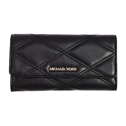 Michael Kors Jet Set Travel Large Trifold Wallet Vegan Leather (Black) von Michael Kors