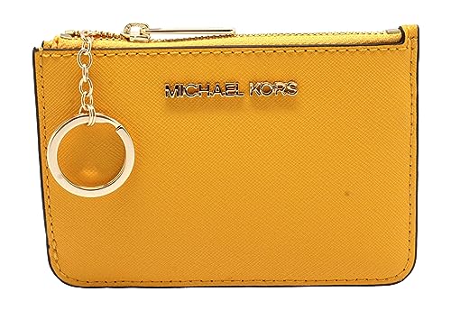 Michael Kors Jet Set Travel Small Top Zip Coin Pouch with ID Holder in Saffiano Leather (Jasmine Yellow, 1) von Michael Kors